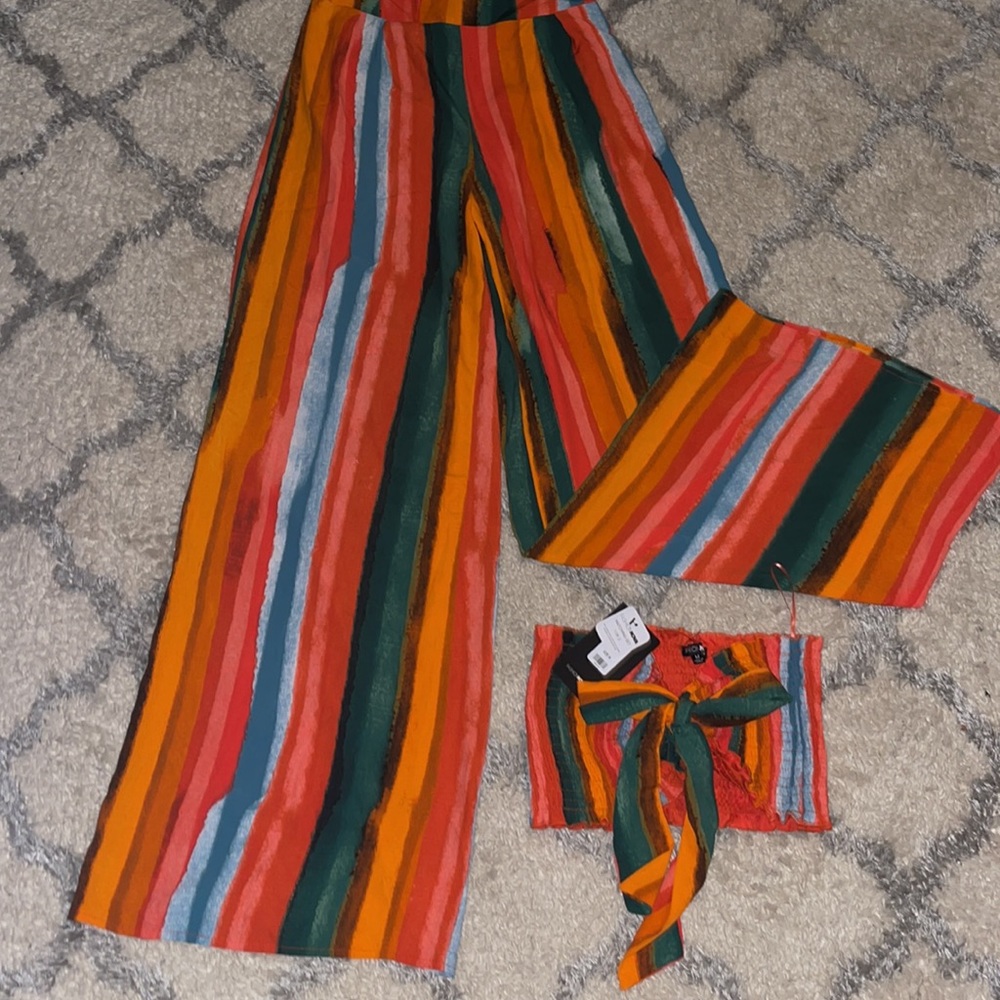 Striped pant set